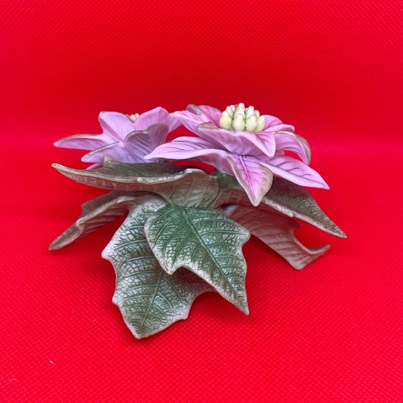 LENOX 2001 Porcelain Pink Poinsettia Flower Sculpture In Box With Certificate - Picture 2 of 5